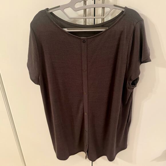 NWOT Market & Spruce Charcoal Short Sleeve Top - Picture 4 of 7